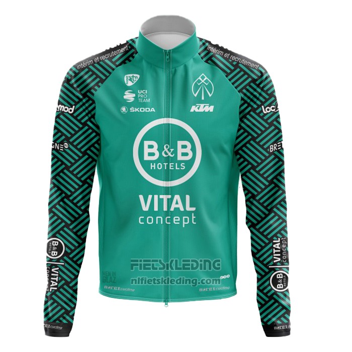 2020 Fietskleding Vital Concept-BB Hotels Wit Groen Lange Mouwen en Koersbroek